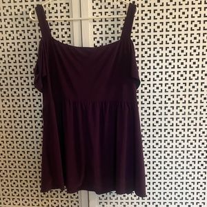Torrid Off Shoulder Baby Doll Purple Shirt Size 3
